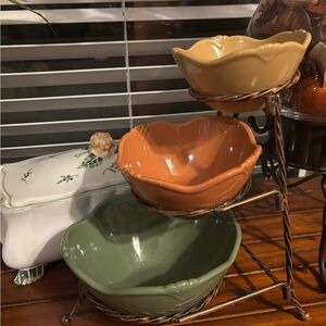Colorful Ceramic Bowl Set with Stand princess house